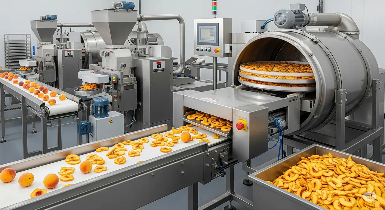 با راه‌ اندازی خط تولید برگه هلو به یک کارآفرین موفق تبدیل شوید! راهنمای جامع از مراحل تولید تا انتخاب بهترین خشک کن برگه هلو و افزایش سودآوری.