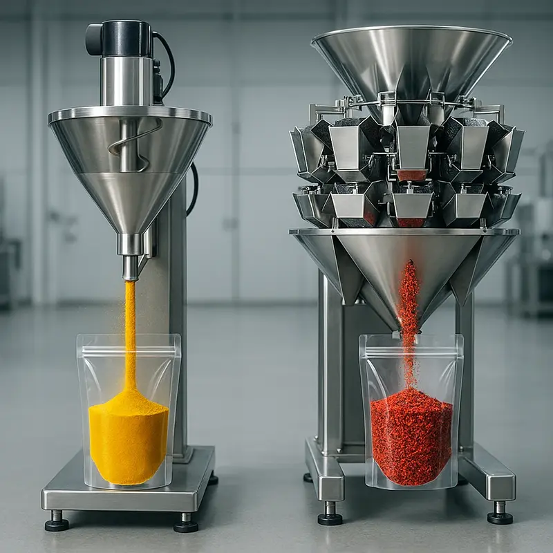 پودری یا گرانولی؟ 🌶️ تفاوت دستگاه بسته بندی ادویه پودری ماردونی و توزین را در یک مقایسه فنی ببینید و بهترین ماشین را برای کسب‌وکار خود انتخاب کنید.